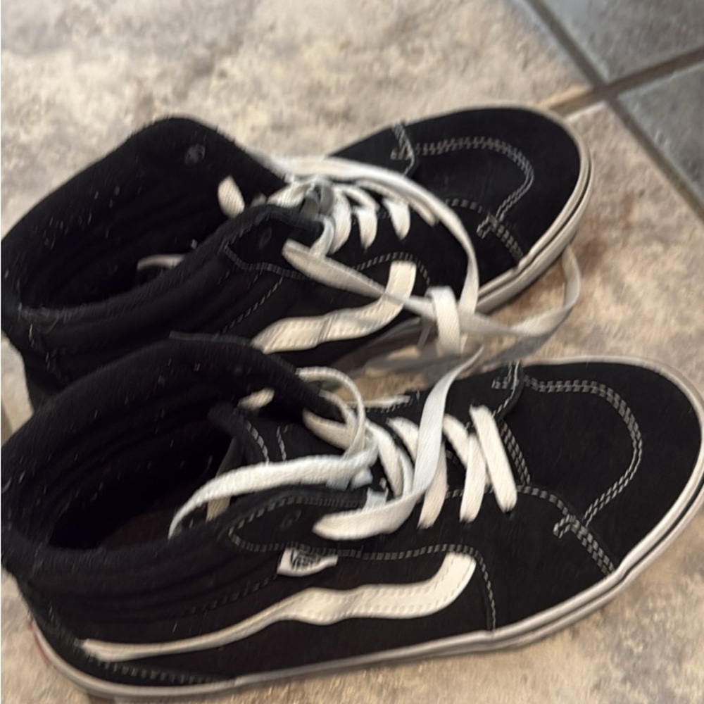 Vans Black and White Kids' High-Top Sneakers
